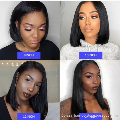 Top Selling Virgin Brazilian 8-16 inch bob wig ,lace front bob wigs human hair wigs ,short bob wigs for black women
